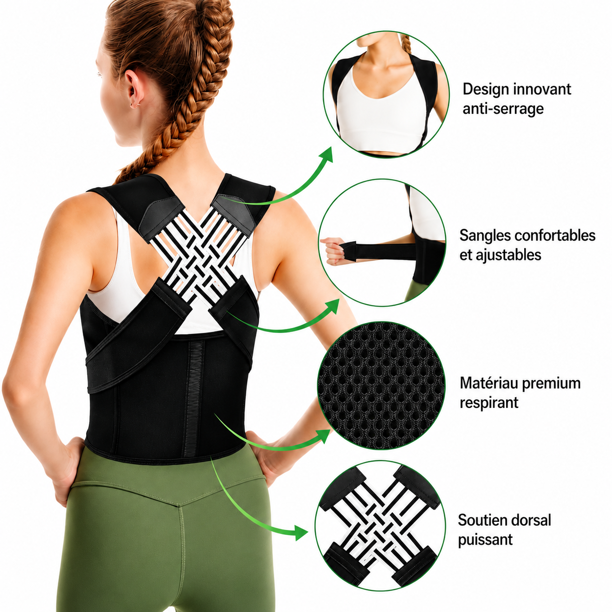 PosturePro™ — maintien ergonomique toute la journée