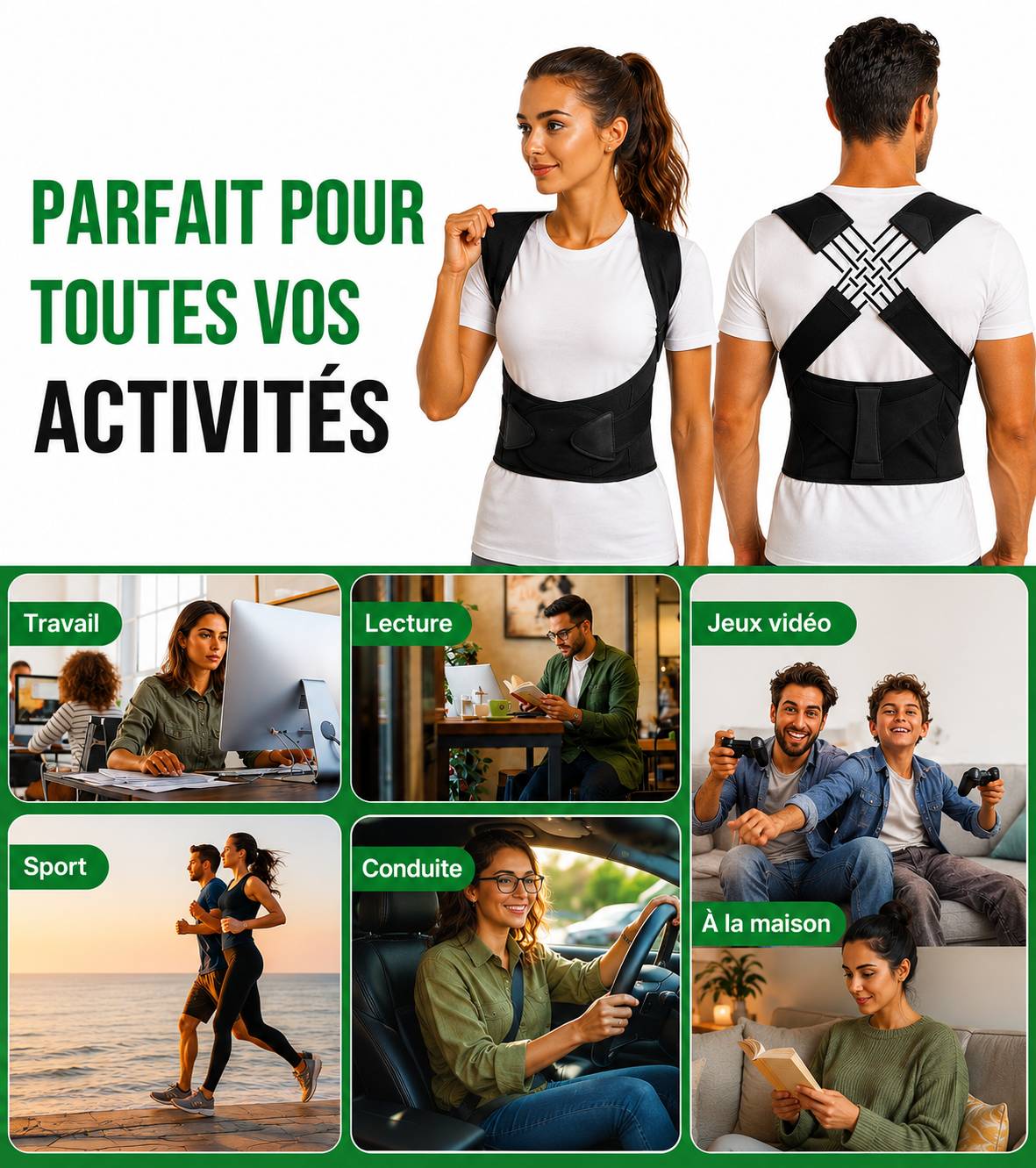 PosturePro™ — adapté à toutes les situations